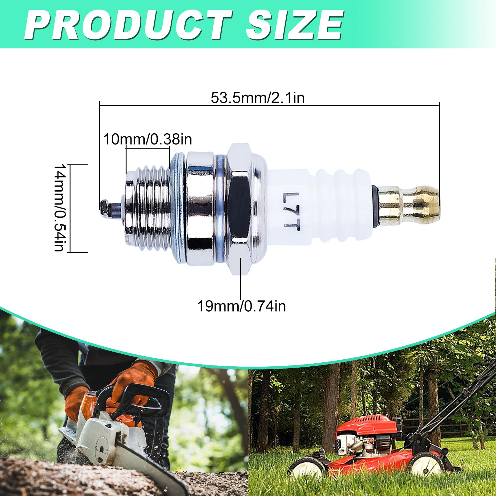 Adefol Candela di Accensione per NGK BPMR7A L7T e Champion CJ8 RCJ6Y RCJ7Y e altre Candele di Accensione, 10 Candele Universali per Motoseghe e Tosaerba per Husqvarna - 2 Tempi