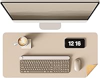 Vista 17 de YSAGi - Almohadilla de escritorio de doble cara, de cuero, protector de almohadilla de corcho ecológico, grande, impermeable, para oficina/hogar