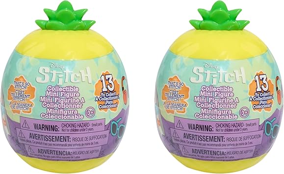 Disney Stitch That’s So Stitch Collectible Figures Series 2 (2-Pack), Mystery 2-inch Figurine, Blind Capsule, Kids Toys for Ages 3 Up by Just Play