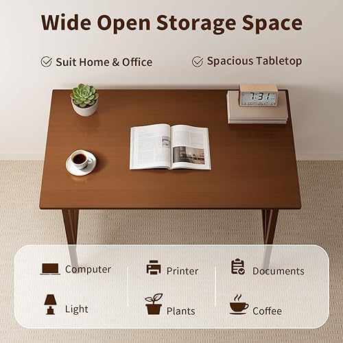 Miniatura 6 de Escritorio moderno de madera maciza, mesa de computadora simple de 36 pulgadas para oficina en casa, estudio, escritura, estación de trabajo en