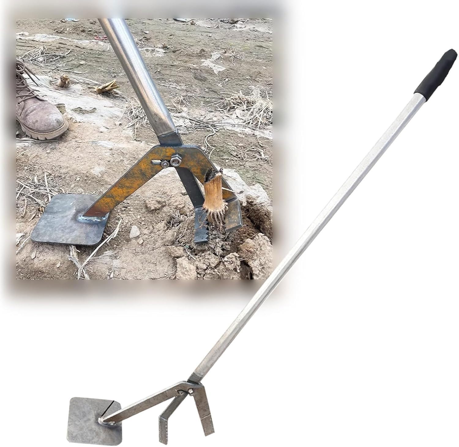Sxykxydl Eggplant Tree Post Puller - Heavy Duty Manual Root Remover Tool For Stump And Wood Post Extraction, Ideal For Tree Roots And Saplings