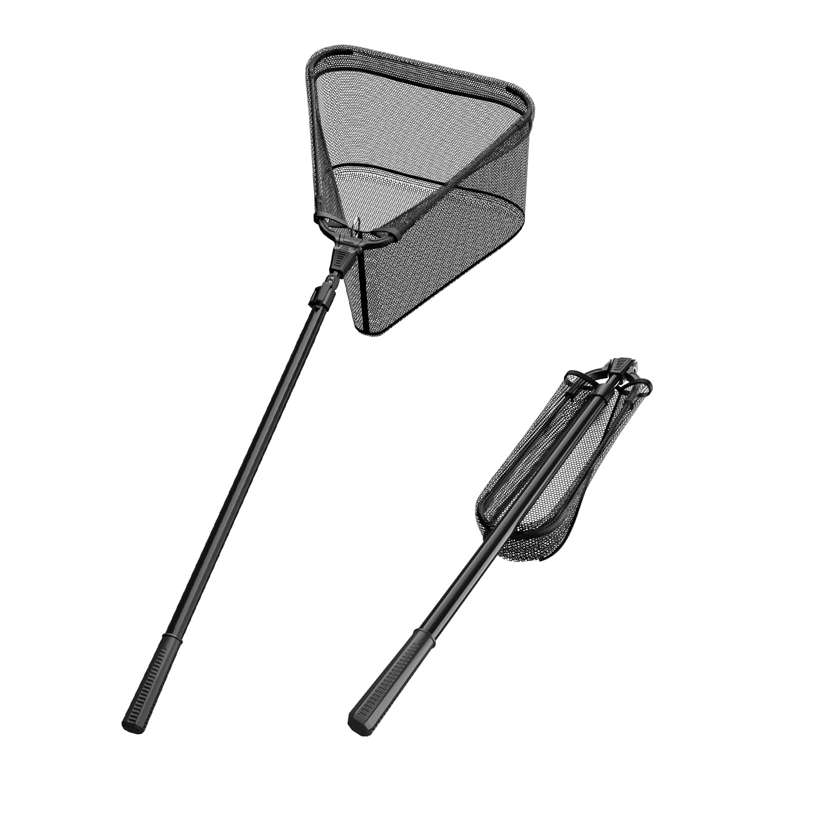 Fishing Net with Handle,Fishing net telescoping Handle, Collapsible Fishing Nets,Folding Fishing Net One Flick to Unfold, Ready in Seconds