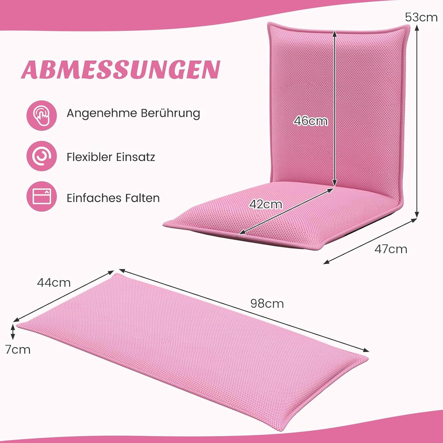 FANTASK Silla de Suelo con Respaldo Ajustable de 6 Niveles, sofá de Suelo, Silla de meditación, Silla de meditación