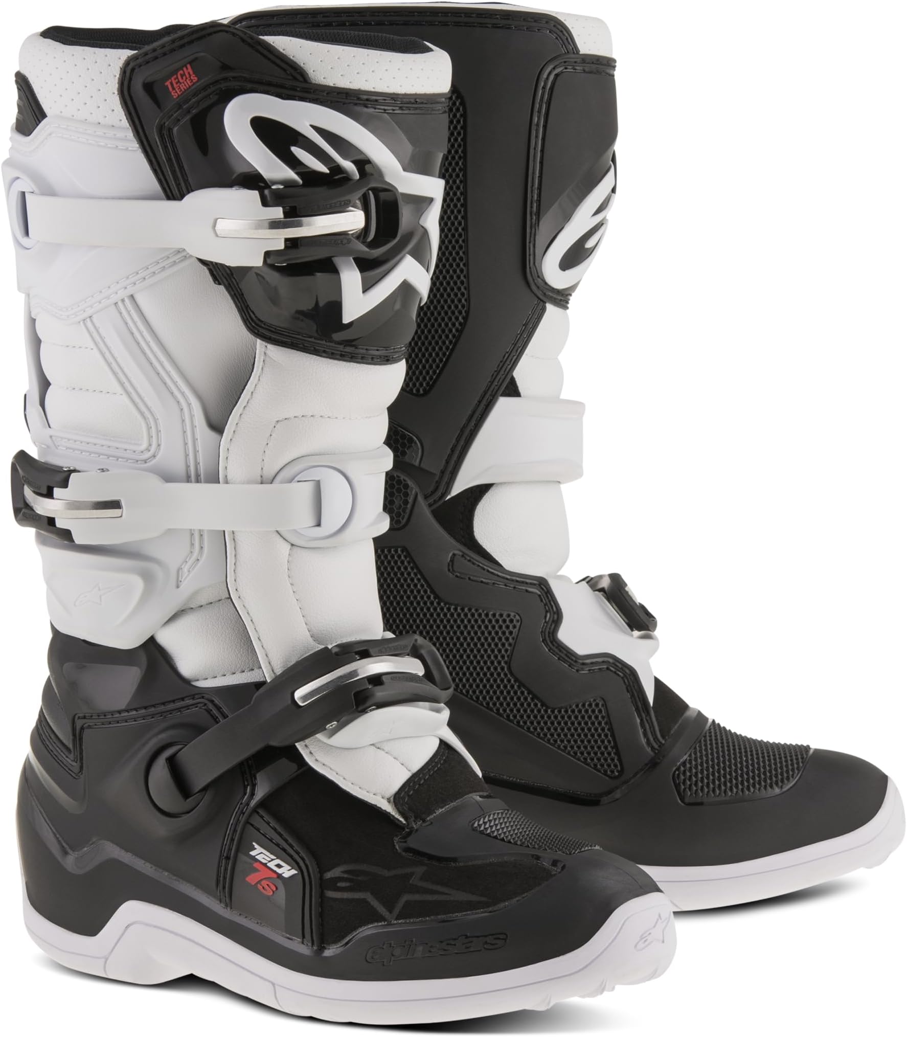 Youth Tech 7S Motocross Boot, Black/White, 4