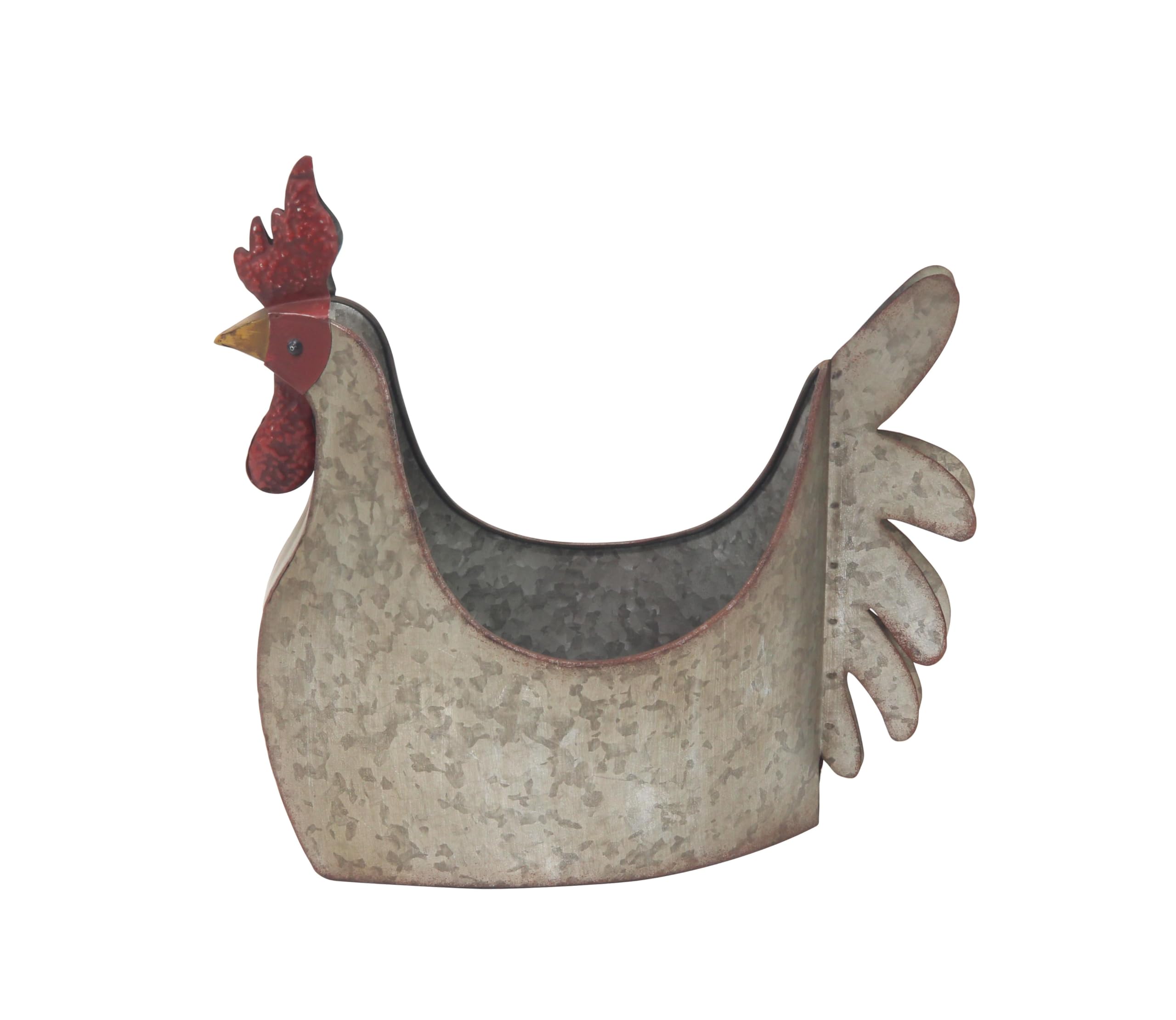 Deco 79 Metal Rooster Planter