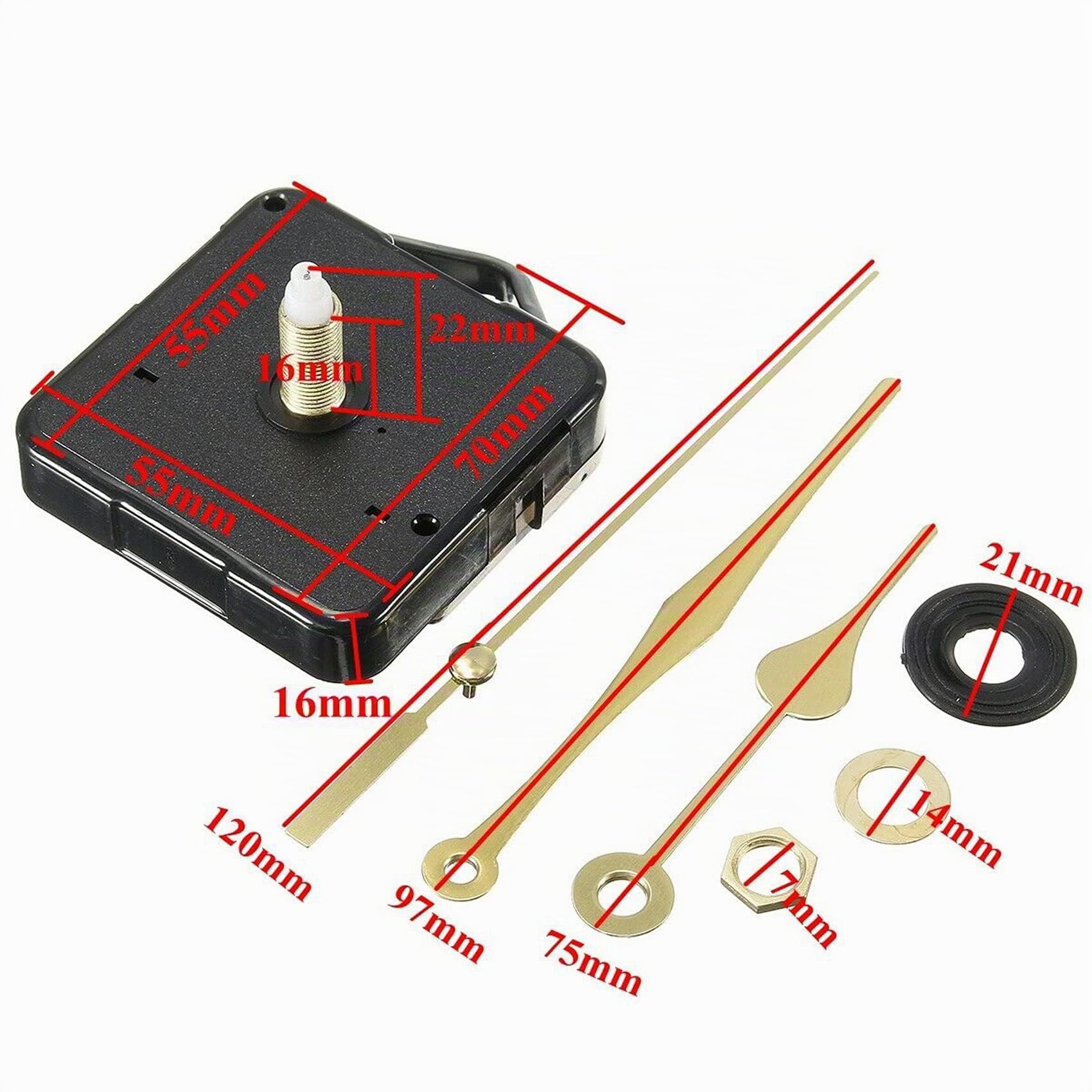 Set di 10 movimenti Fai da Te per Orologio da Parete, Silenzioso, al Quarzo, ad Lunga e Corta, Set di Movimento al Quarzo, Orologio da Parete, meccanismo di Riparazione, Parte, Kit di