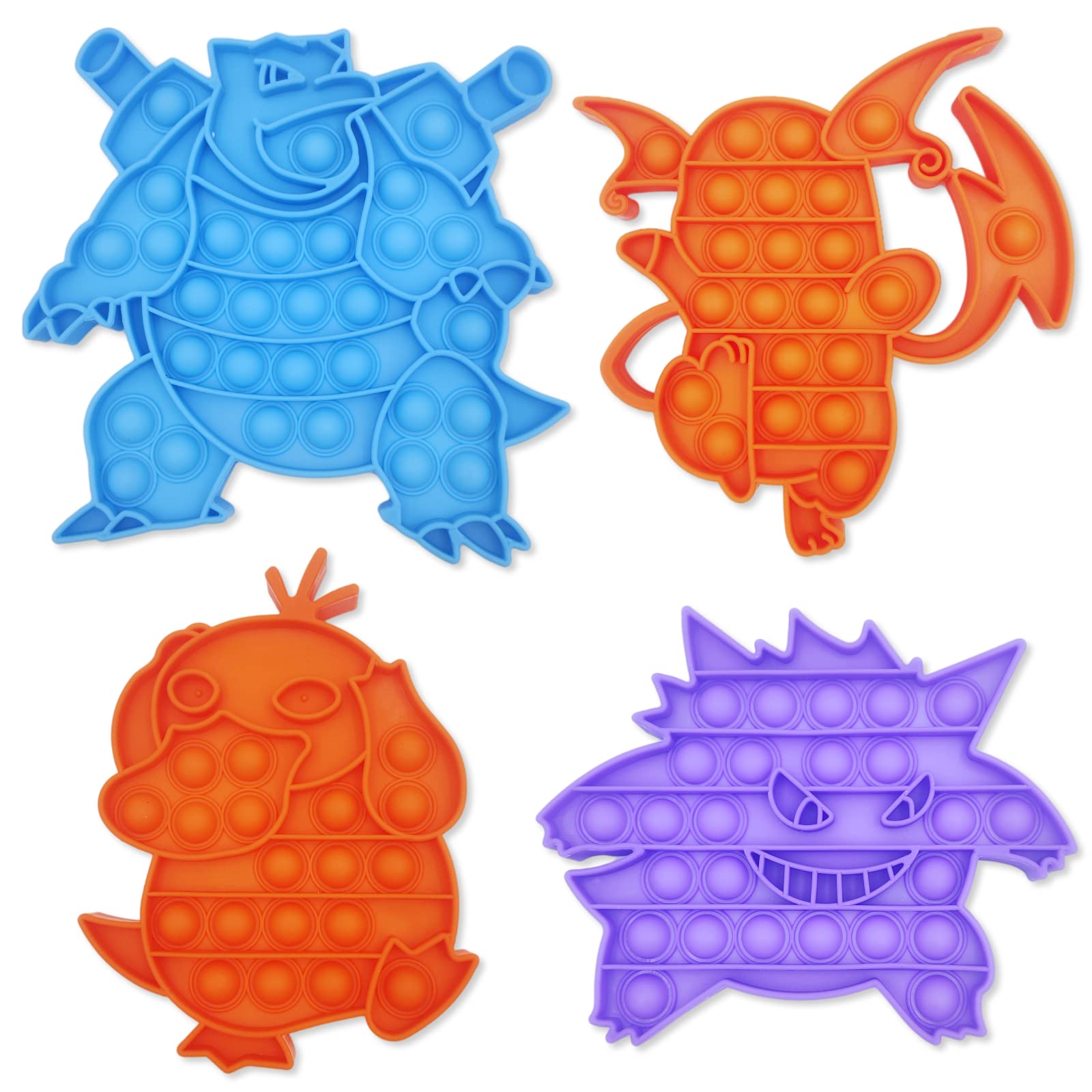 Liktoy 4-Pack Pop Bubble Toys, Popping Sensory Fidget Popper Stress Relief Gift