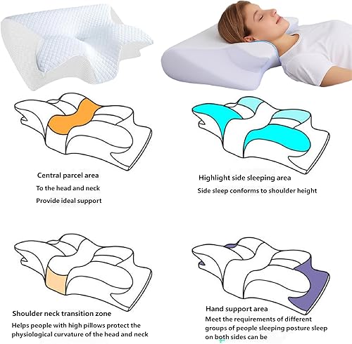 Miniatura 3 de Restora - Almohada para la apnea del sueño, almohada de tracción cervical Restora, almohada ortopédica de espuma viscoelástica 2 en 1 para aliviar