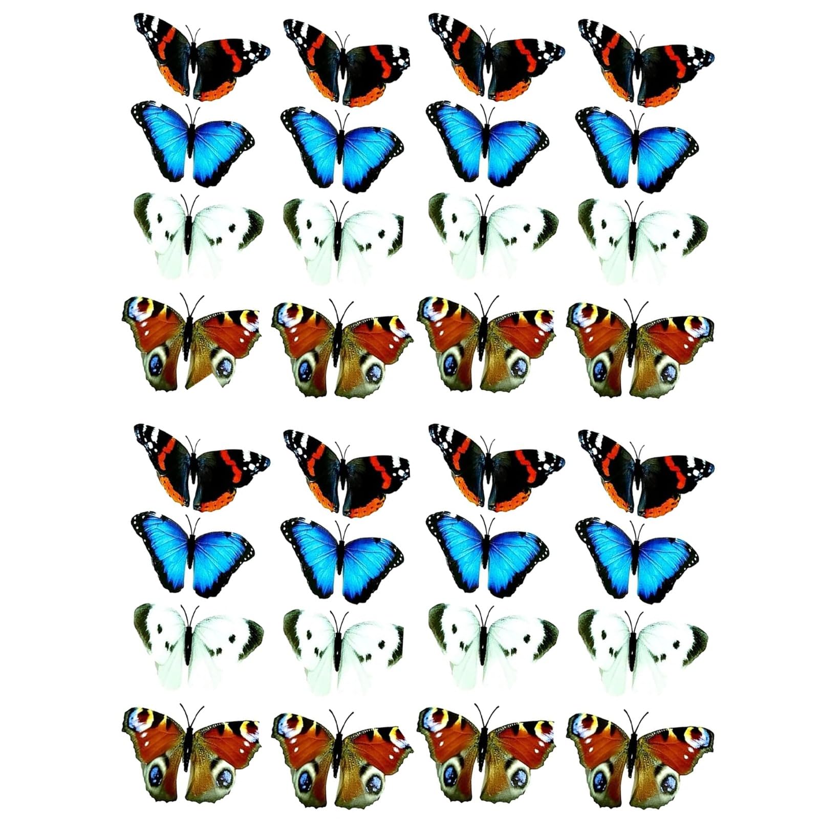 MIXEL Colorful Butterflies Clips For Decoration, Reusable, Lightweight, Easy To Fix, Adorable Design, Exquisite Structure, Theme Party, Indoor Outdoor Garden Use, Beautiful Art (24 PCS)
