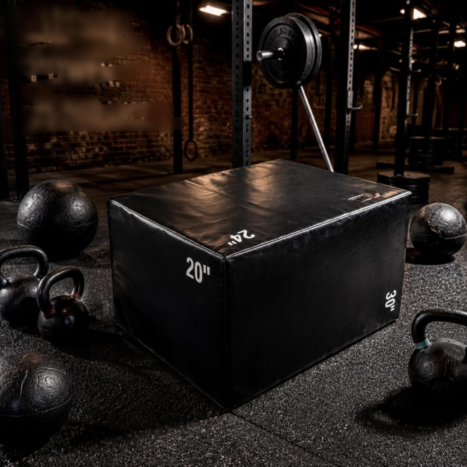 de Entrenamiento Fitness Caja Pliométrica Bloque de Salto Cubo Acolchado Base Firme para Sentadillas Búlgaras y Elevaciones Adecuada para Sesiones de, 30KG