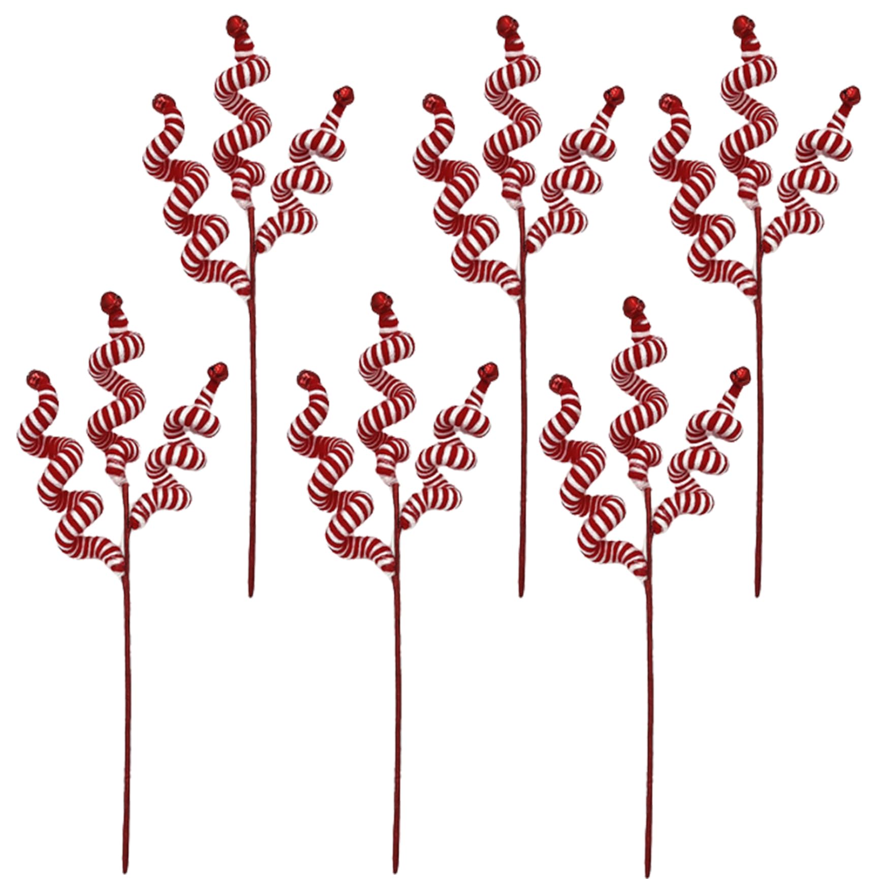Canne à bonbon en laine Noël (6 pcs, 13,8") pour sapin festif