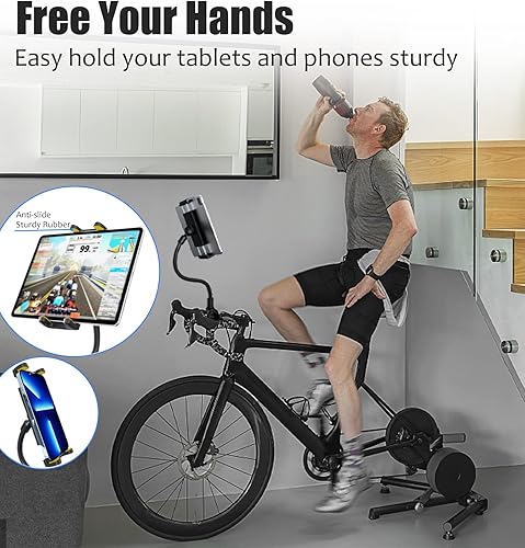 Miniatura 2 de Charchendo Soporte para tableta de cinta de correr de cuello de cisne, ajuste universal para bicicleta elípticabicicleta de girobicicleta de