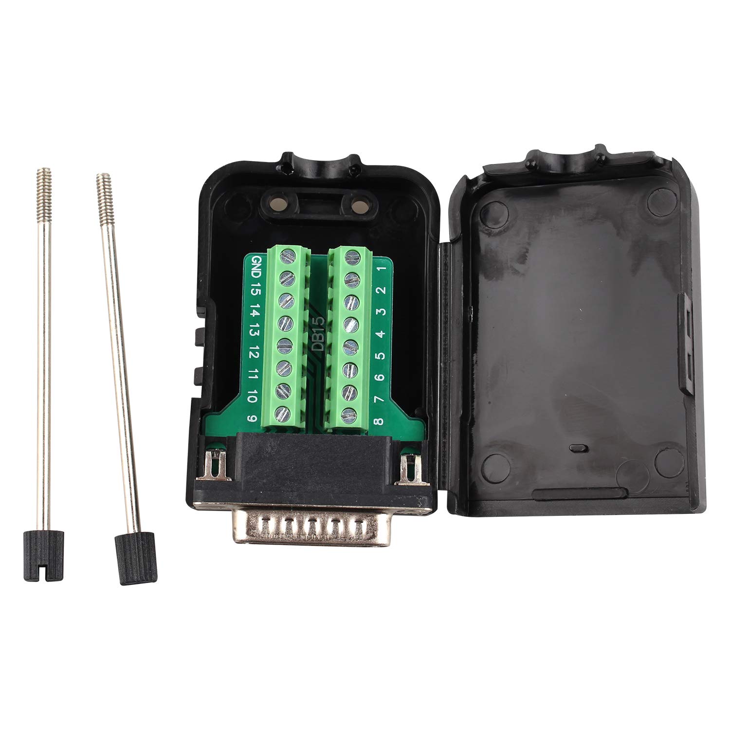 Futheda DB15 D-SUB conector macho adaptador de porta de 15 pinos