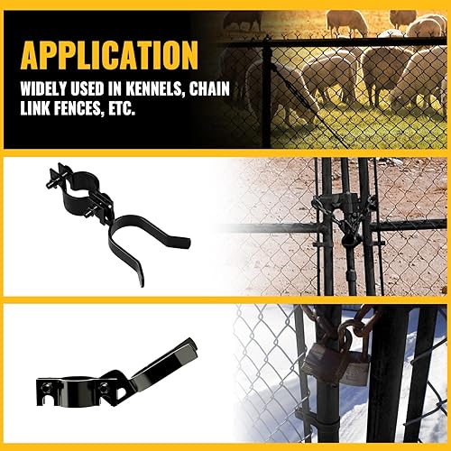 Miniatura 7 de VIVIDA - Pestillo de puerta de valla de eslabones de cadena de 1-38 pulgadas x 1-38 pulgadas, pestillo de horquilla de puerta de valla con agujero