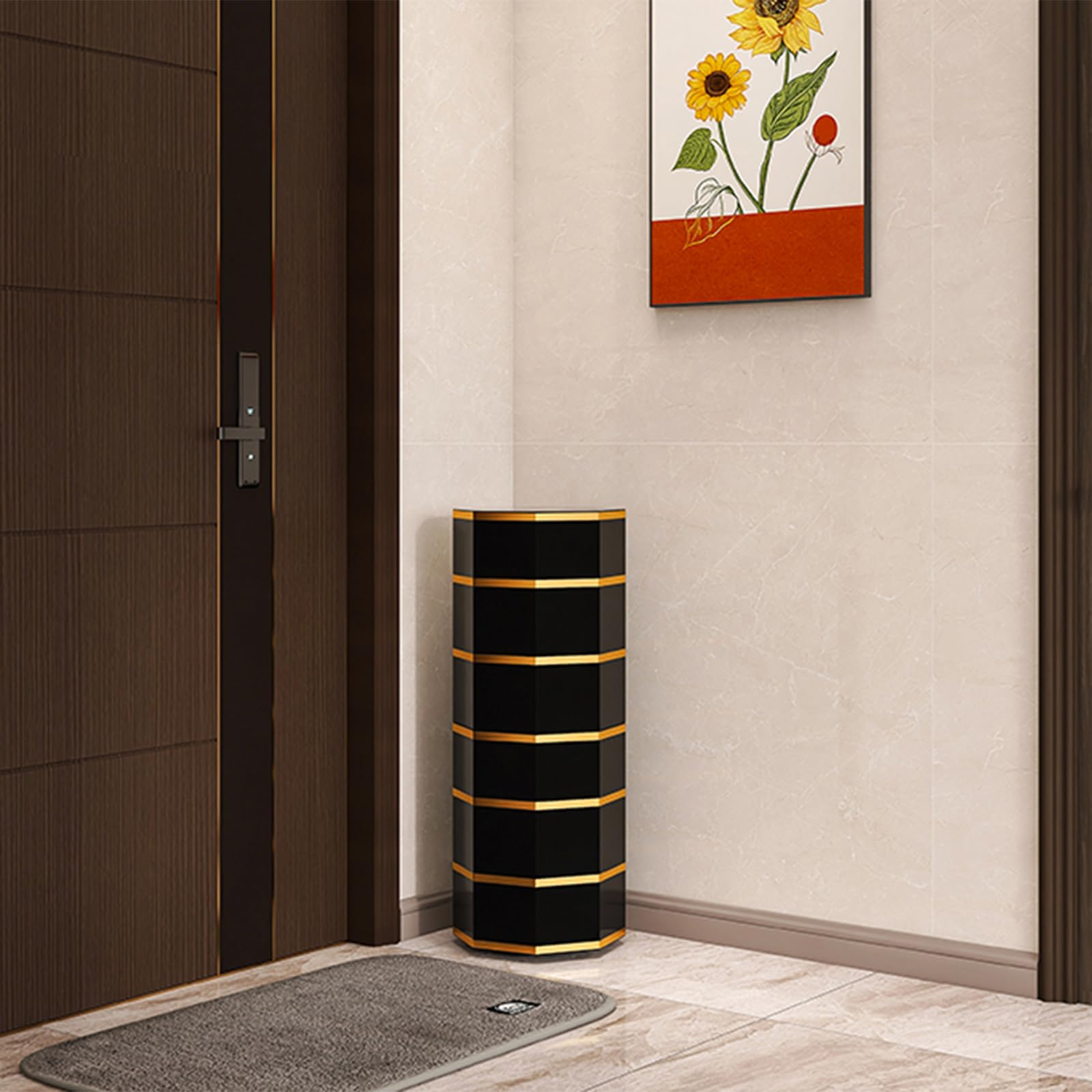 Étagère à chaussures rotative 360 meuble de rangement moderne d'angle et entrée