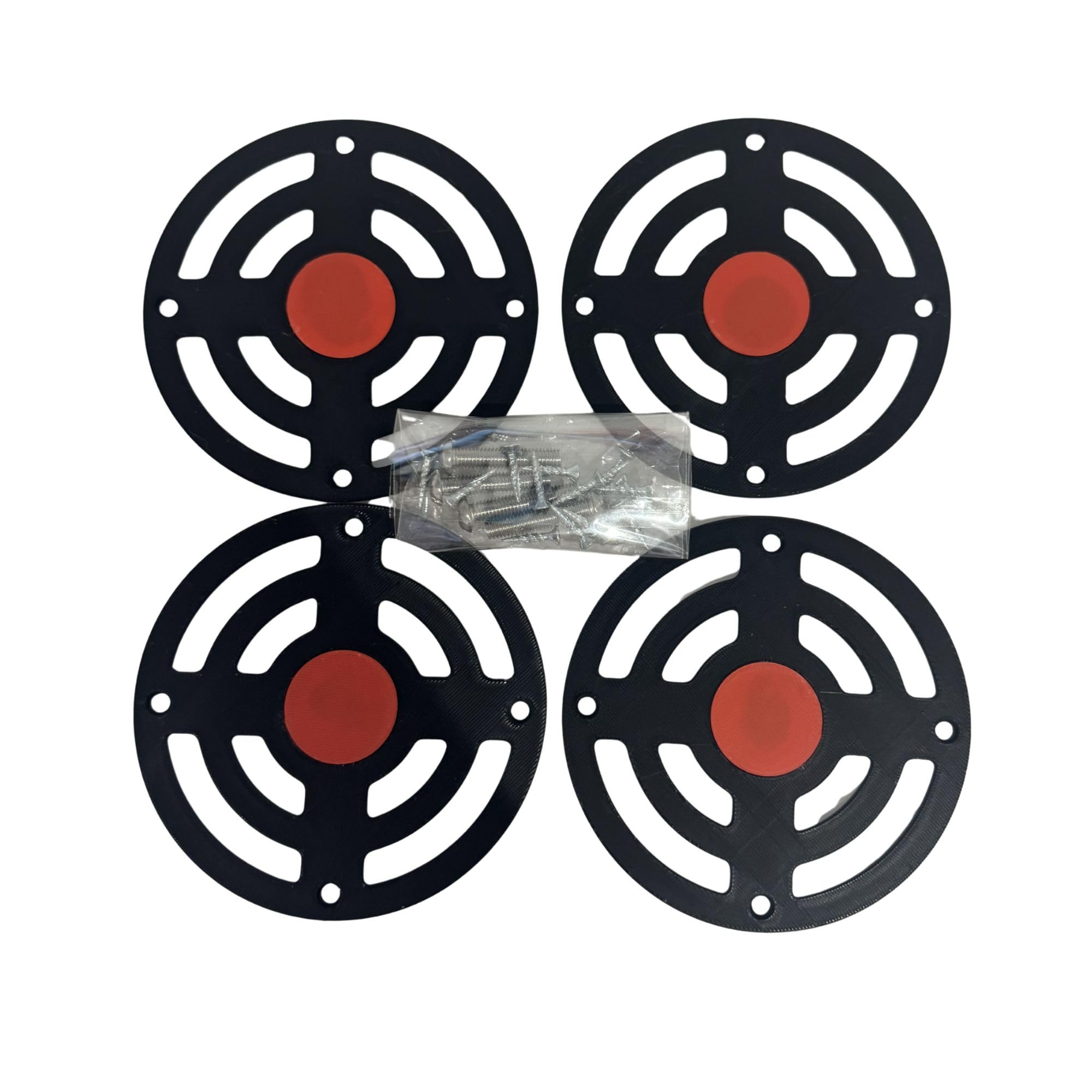 DIY Mud Play Kitchen Cooker Rings and Dials Set, Black Hob Accessories, 4 Pack (Black, 4Hobs)
