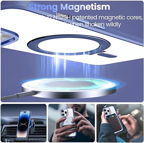 Miniatura 3 de QLTYPRI Funda magnética para iPhone 13 Pro Max compatible con MagSafe con soporte invisible, delgada, translúcida mate, a prueba de golpes, funda