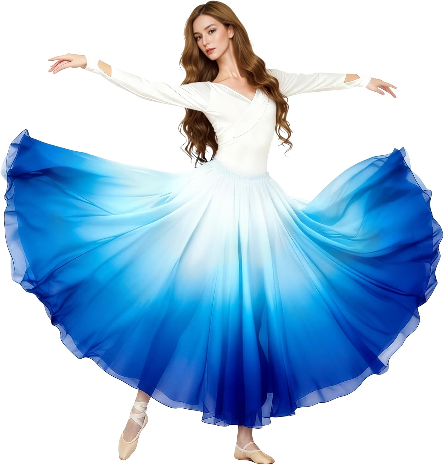 Belly Dance Skirt for Women, Dancing Skirt Belly Dancer Outfit, Flowy Long Gypsy Skirts, Halloween Costume Gift