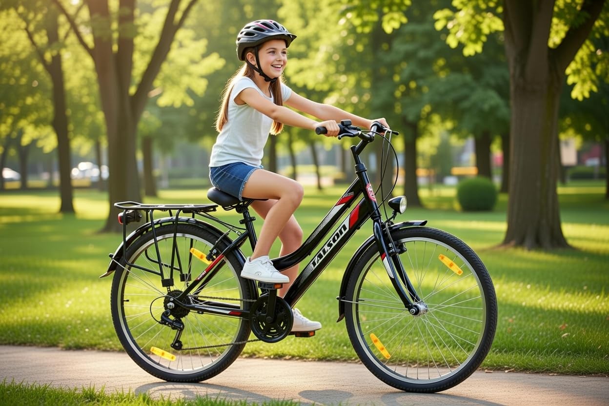 Talson 26 Zoll Damenrad Shimano 21Gang 26" Damen Fahrrad Black mit Beleuchtung nach STVZO