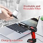 4-in-1 Nettoyeur à vide de voiture portatif haute puissance,150PSI Gonflateur de pneus sans fil Portable Air Pompe avec affichage numérique de pression de pneus avec LED Lumière, Accessoires de voiture sans fil pour hommes Femmes