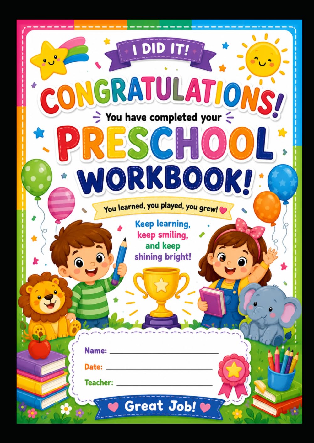 Preschool Trace and Write Workbook for Ages 3–5: Learn ABC Letters, Early Handwriting Practice, Fine Motor Skills, Pre-K and Kindergarten Readiness Activities for Boys and Girls