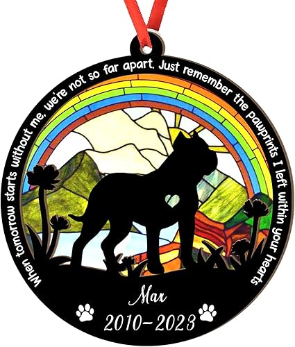 Adorno personalizado de Presa Canario Suncatcher, adorno de Navidad Presa Canario, regalo para perro amante, Memorial Presa Canario 3D 2 capas