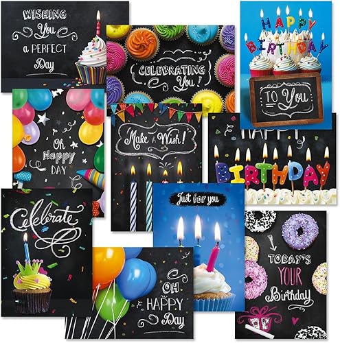 Miniatura 8 de Current Paquete económico de tarjetas de felicitación de cumpleaños con confeti, juego de 20, 10 diseños únicos, tarjetas grandes de 5 x 7 pulgadas,