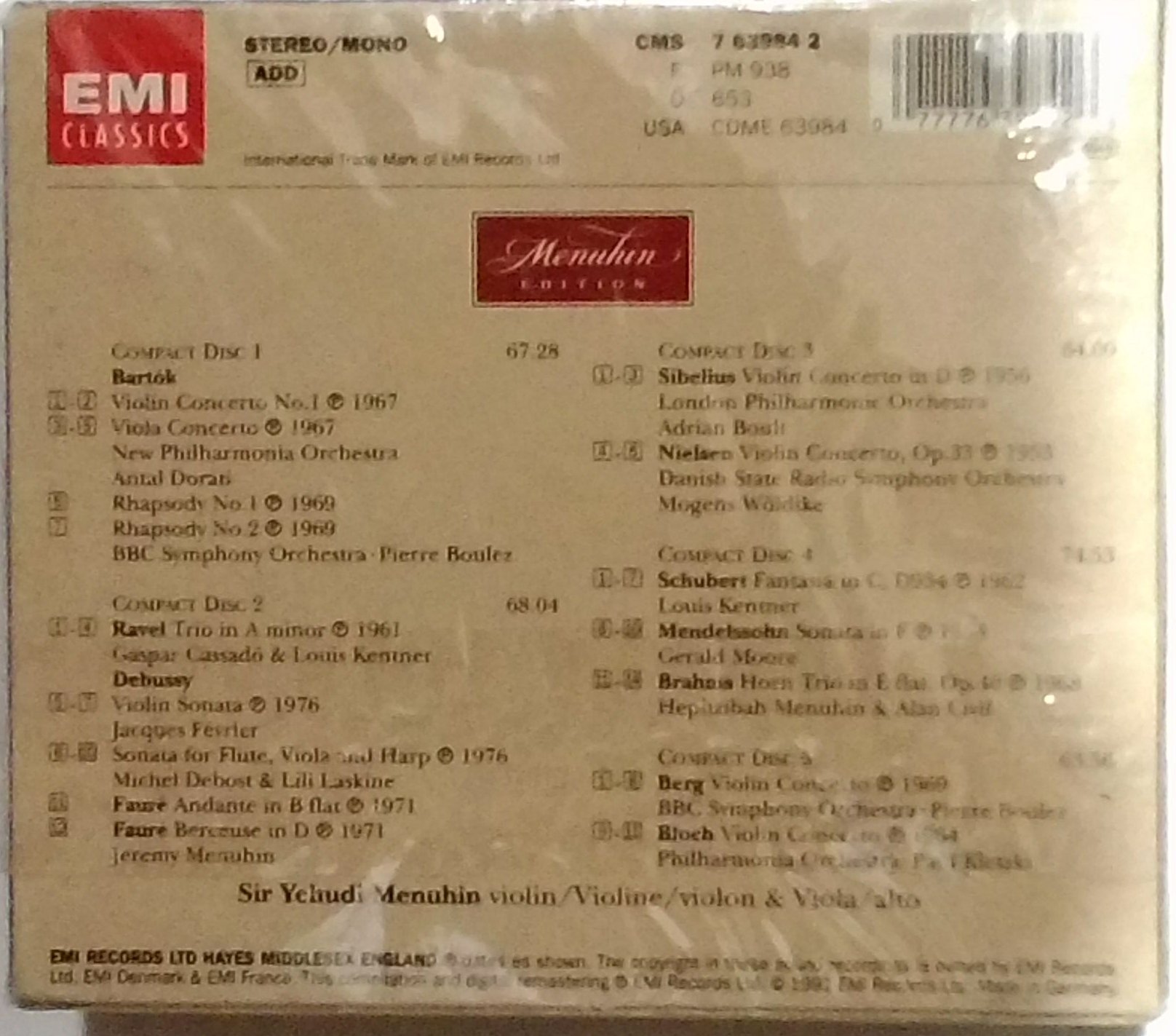Menuhin Edition - 75th Birthday Salute To Menuhin