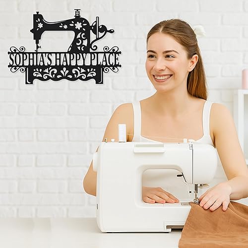 Miniatura 2 de Letrero de metal personalizado para máquina de coser, letrero de sala de coser personalizado, letrero de nombre, letrero de costura, letrero de