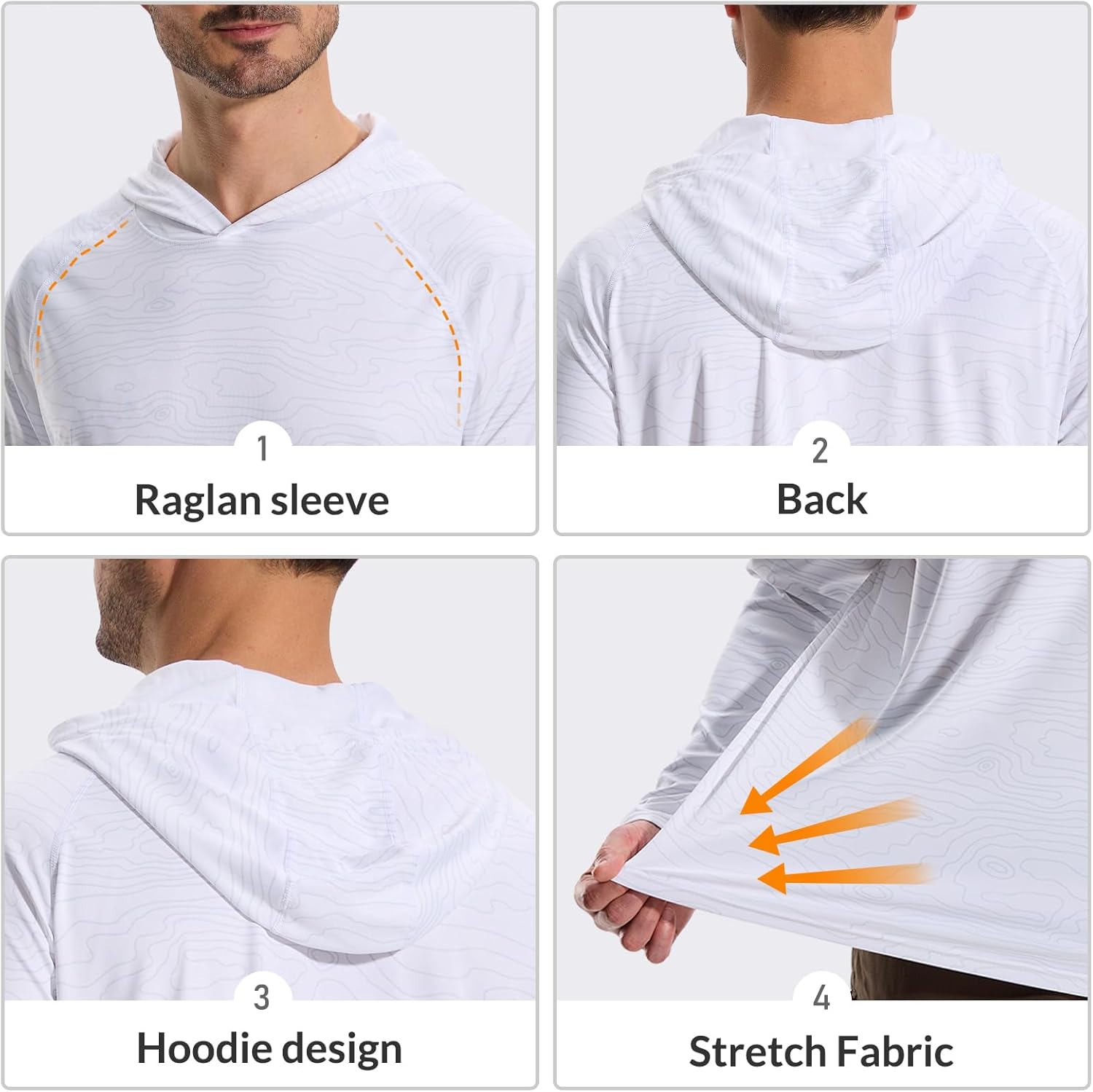 LOOGU Men's UPF 50+ Sun Protection Hoodie Shirt Long Sleeve Lightweight, Rash Guard SPF T-Shirts for Fishing Hiking - Image 4