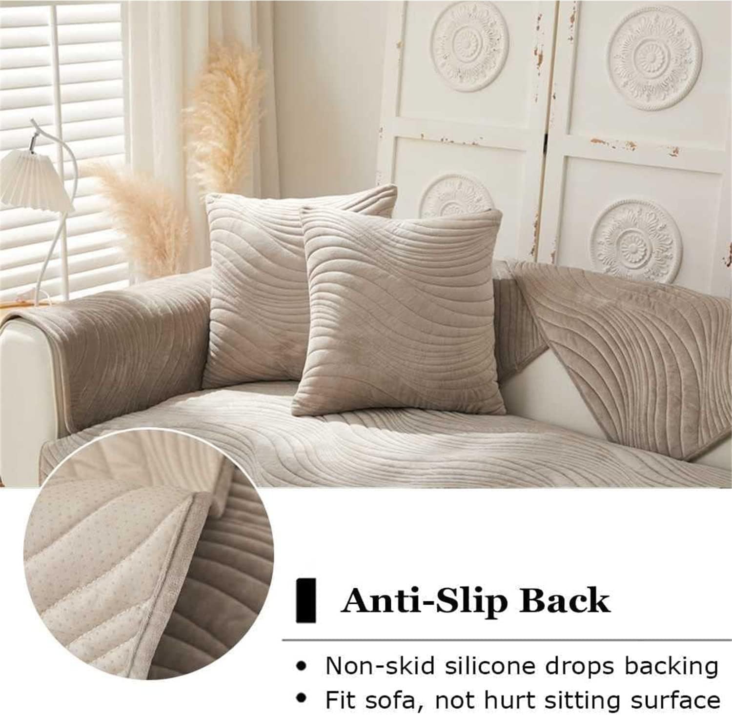 Copridivano antiscivolo per divani a 1/2/3/4 posti, in pelliccia antigraffio, 110 x 180 cm, ideale per l'arredamento della casa e proprietari di animali domestici