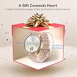 aeac Smart Watch for Women, AMOLED Ultra-Clear Screen Activity Trackers with Heart Rate/Sleep/SpO2 Monitor, Waterproof Fitness Smartwatch for iPhone/Samsung/Android（Pink Gold）
