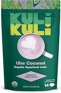 Kuli Kuli Ube Coconut Organic Superfood Latte - Purple Tea from Kenyan Highlands with Ube Yam for Heart Support and Lucuma for Gut Support - Instant Plant-Based Nutrient Blend