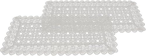 LIN TONG Manteles individuales de encaje, resistentes al calor, manteles individuales bordados de ganchillo para restaurante, café, boda, decoración
