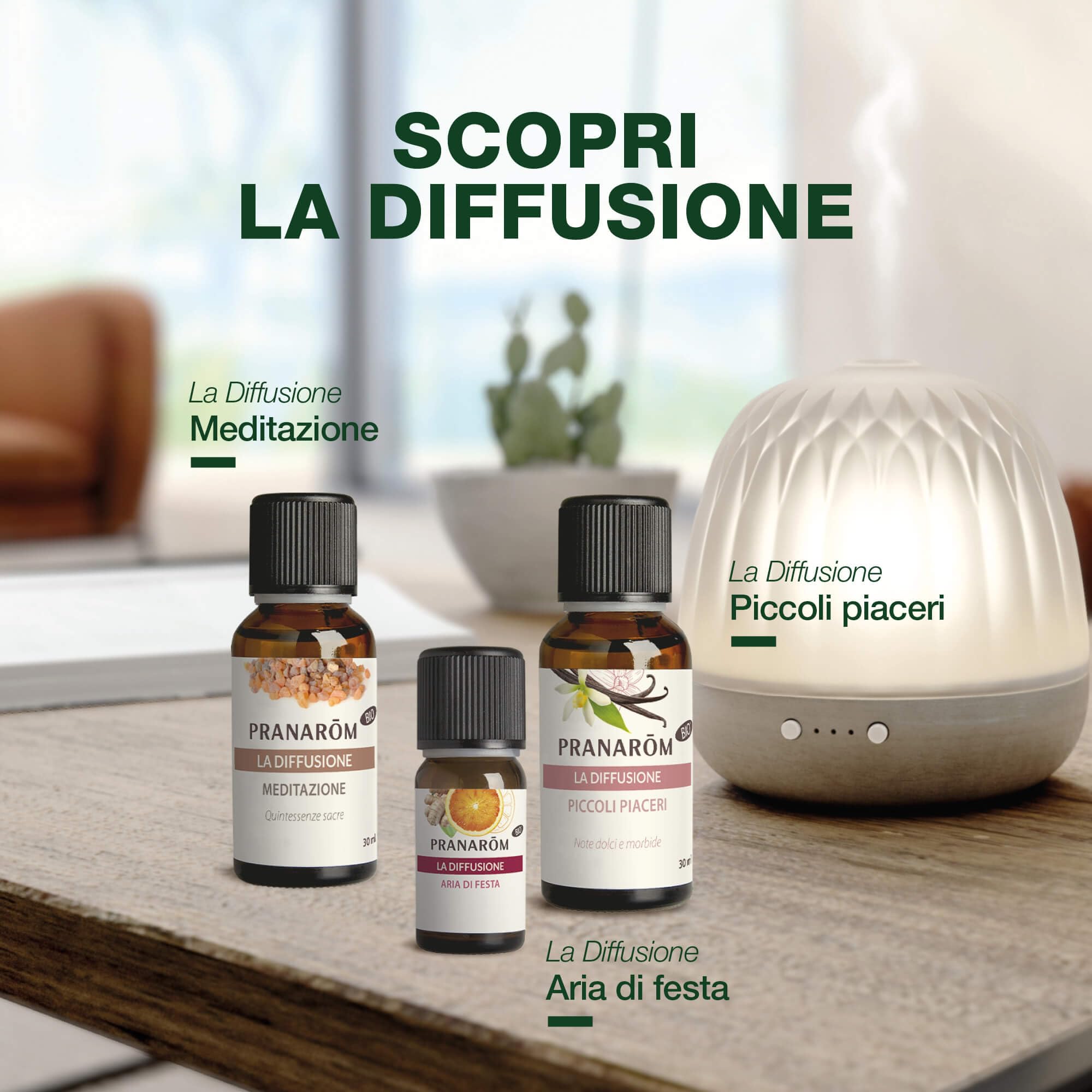 Pranarôm - La Diffusione Zen - Oli essenziali per diffusione - Arancio e Cedro BIO - Armonia e relax - Idea di Regalo - Feste di Natale - 30 ml