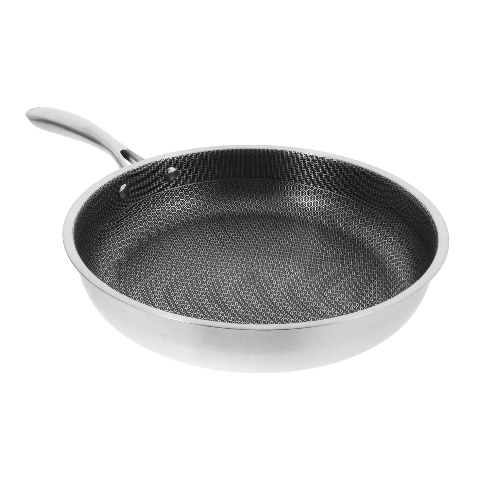 Alipis Padella in Acciaio Inossidabile per Cucina Domestica, Antiaderente con Alta Capacità Termica, Facile da Pulire, per Friggere Uova, Pesce e Crostacei