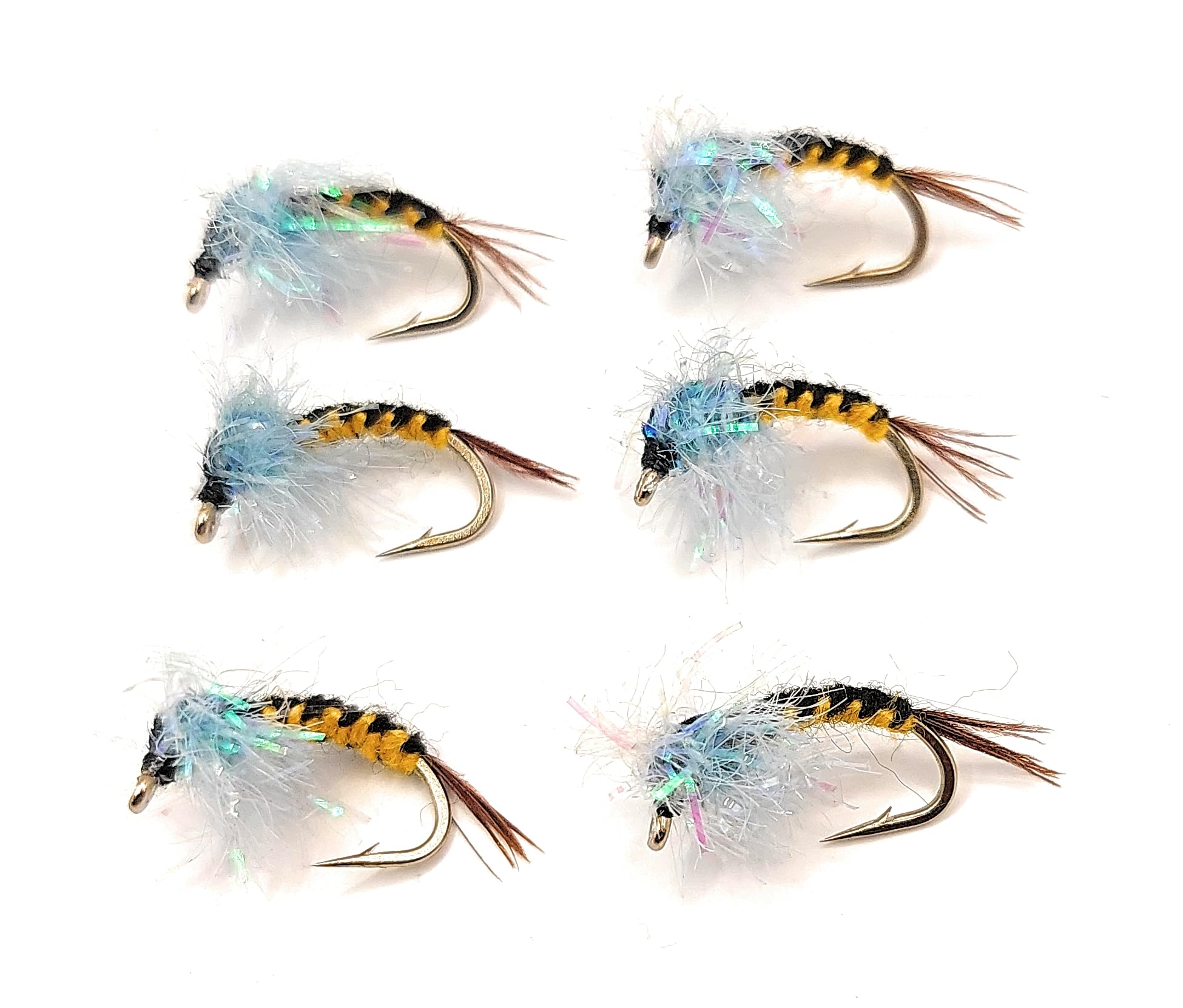 steelhead flies set of 6pcs hammer pattern with strong hook size #8 - multiple colors available