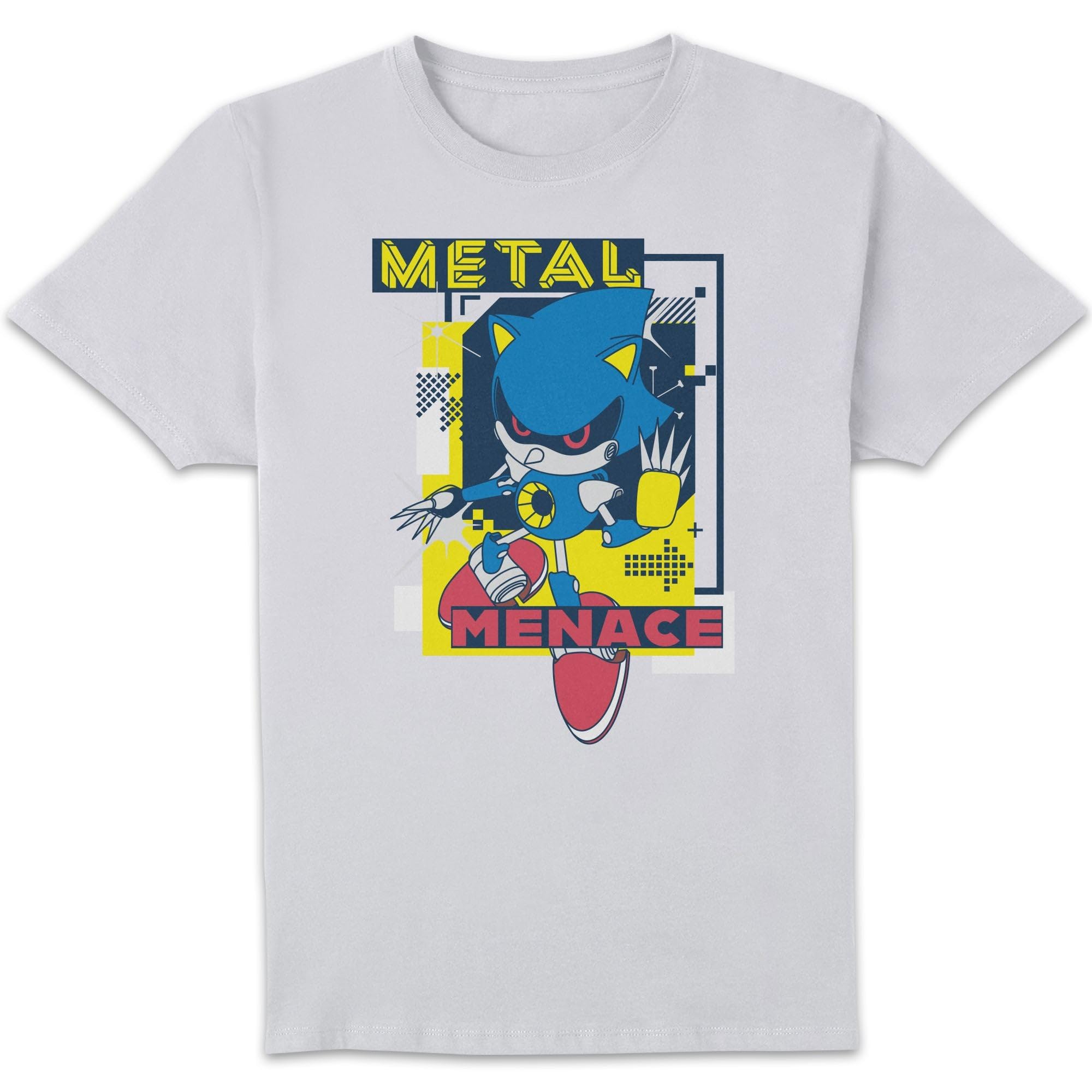Sonic The Hedgehog Unisex White Metal Menace Men's T-Shirt - | Size: 2XL