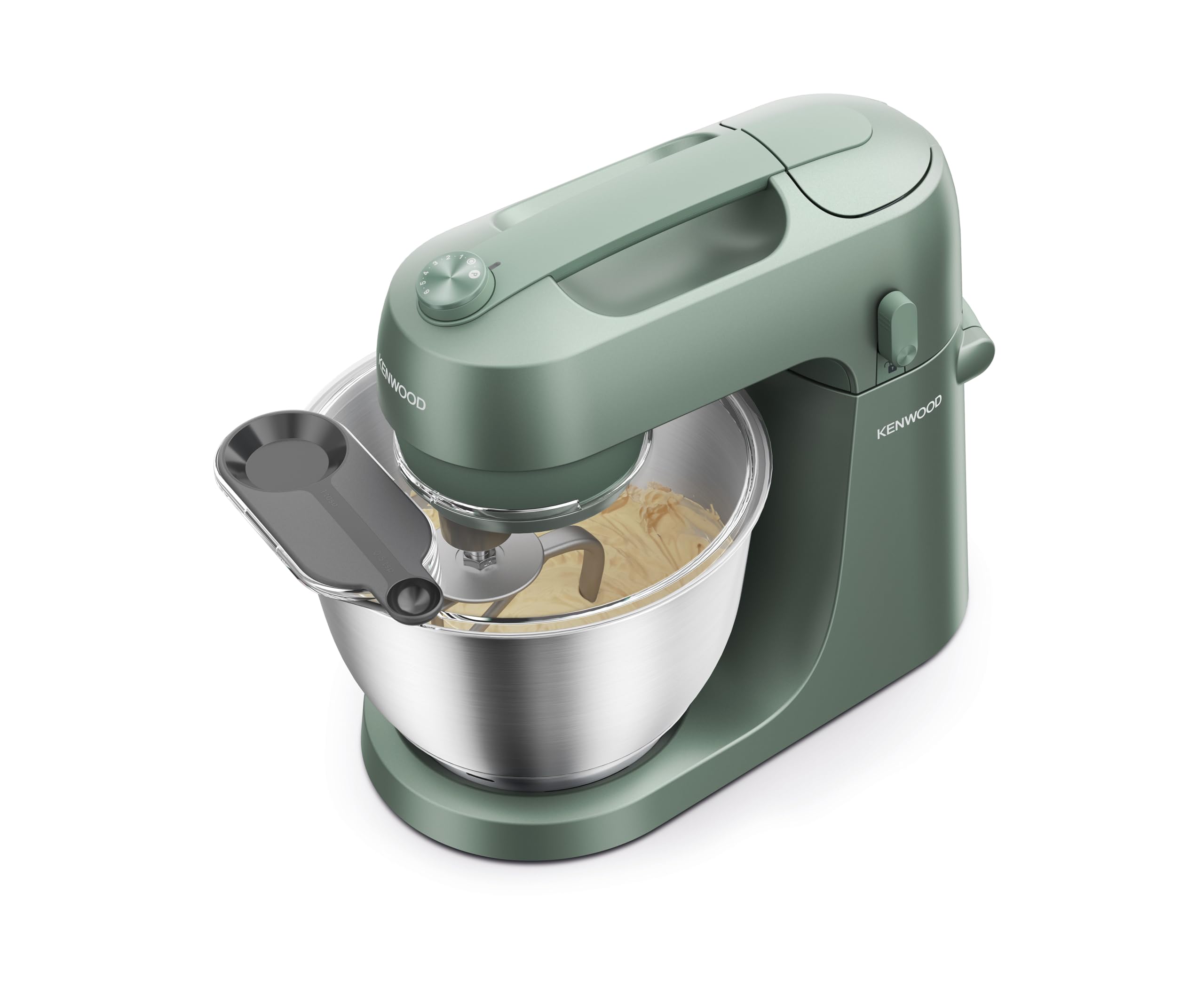 Kenwood Go KZM35000GR Robot de cuisine compact avec bol de 4 l, 3 outils mélangeurs en métal réglables en hauteur, protection anti-éclaboussures rotative, 6 niveaux, poignée de transport, 800 W, vert - 2