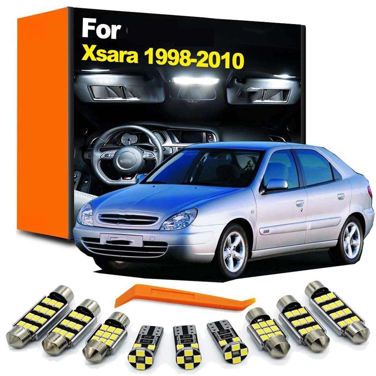 Kit de 14 Luces LED Interiores para Lectura de mapas y Maletero, para Xsara Hatchback Break Coupe N0 N1 N2 1998-2010