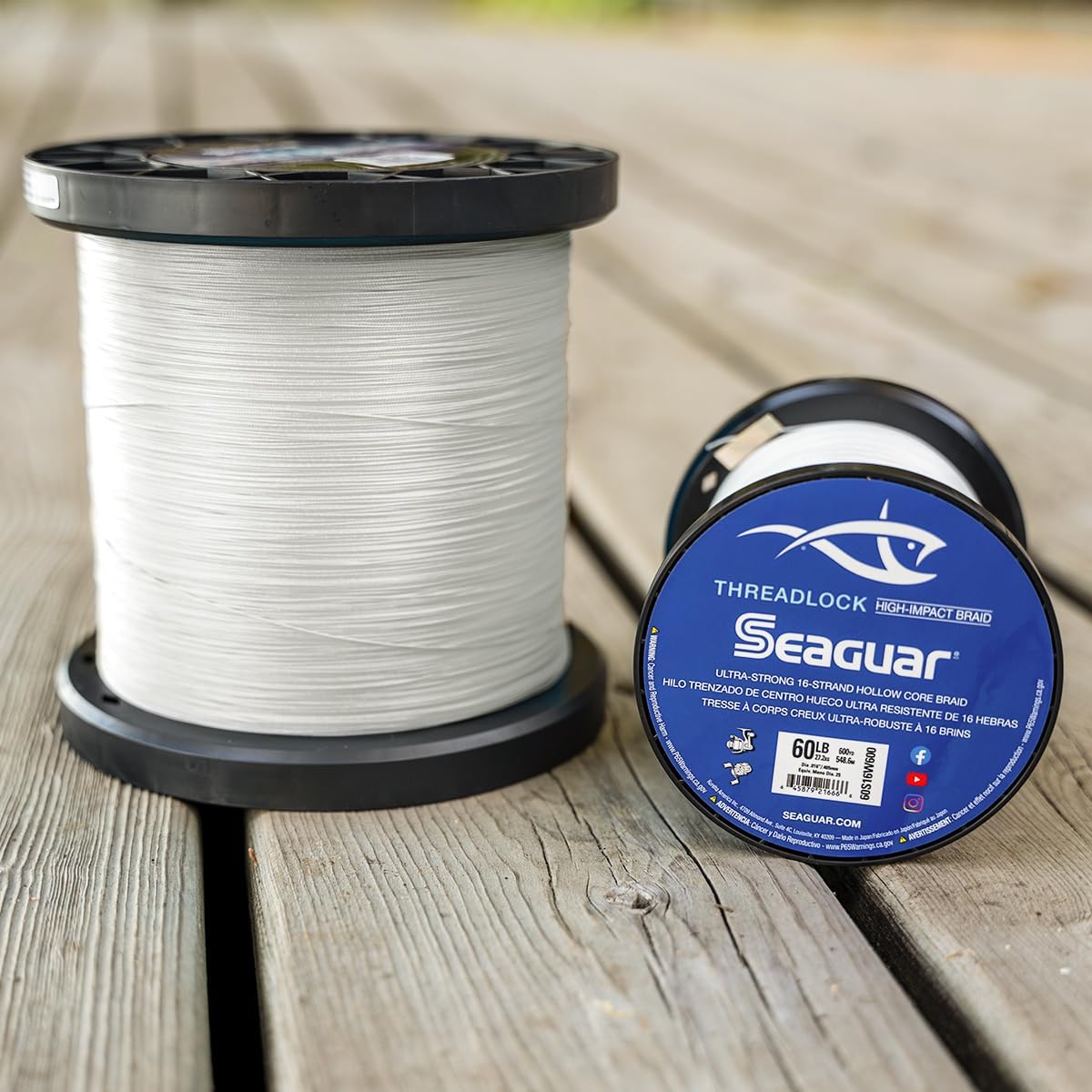Seaguar Threadlock pleciona żyłka wędkarska, Hi-Vis biała, 90 kg / 600 jardów