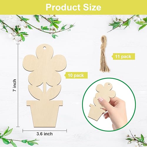 Miniatura 395 de Trébol de madera de gran tamaño de 7 pulgadas, adornos para el día de San Patricio para pintar, tréboles de madera en blanco en blanco, sin