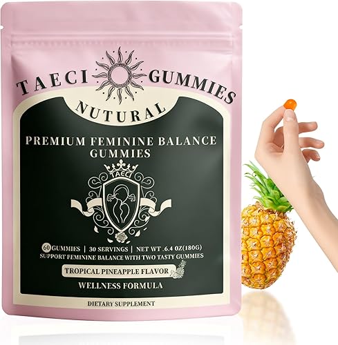 Gomitas de equilibrio para mujer, sabor a piña, apoyo diario para el bienestar femenino, la armonía intestinal y la salud inmunológica, a base de