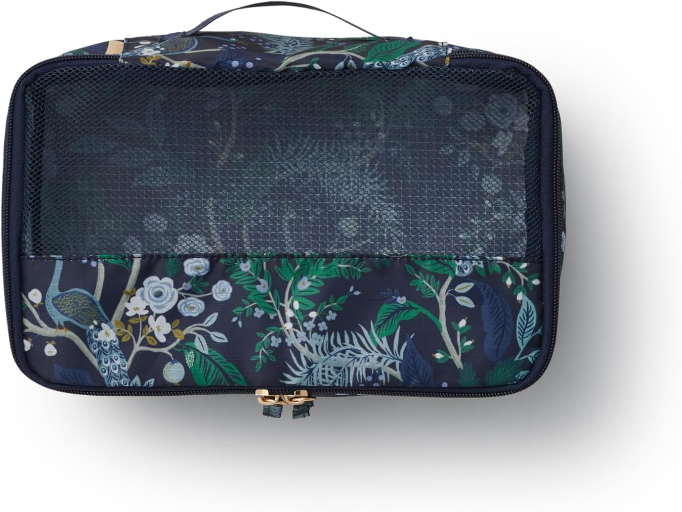 RIFLE PAPER CO. Soft Sided Packing Cubes Set of 3 (Includes 3 Different Sizes and a Laundry Bag, Travel Must Have Accessory, Stylized Pattern), Peacock