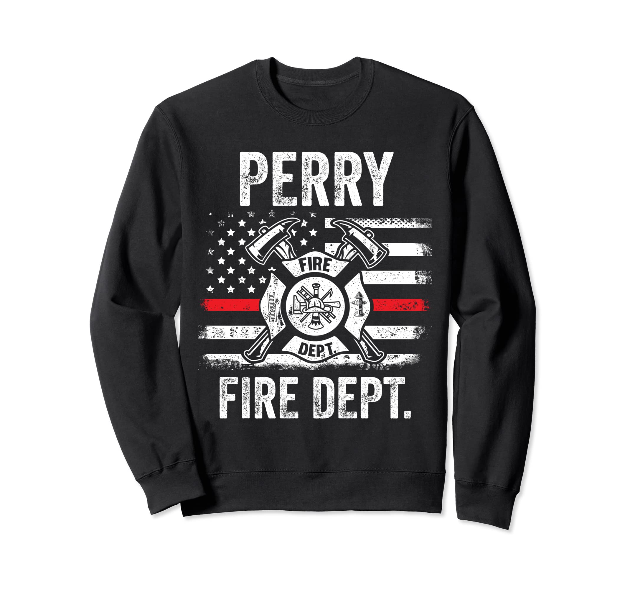 Perry Oklahoma Fire Department Thin Red Line Fireman Sweatshirt