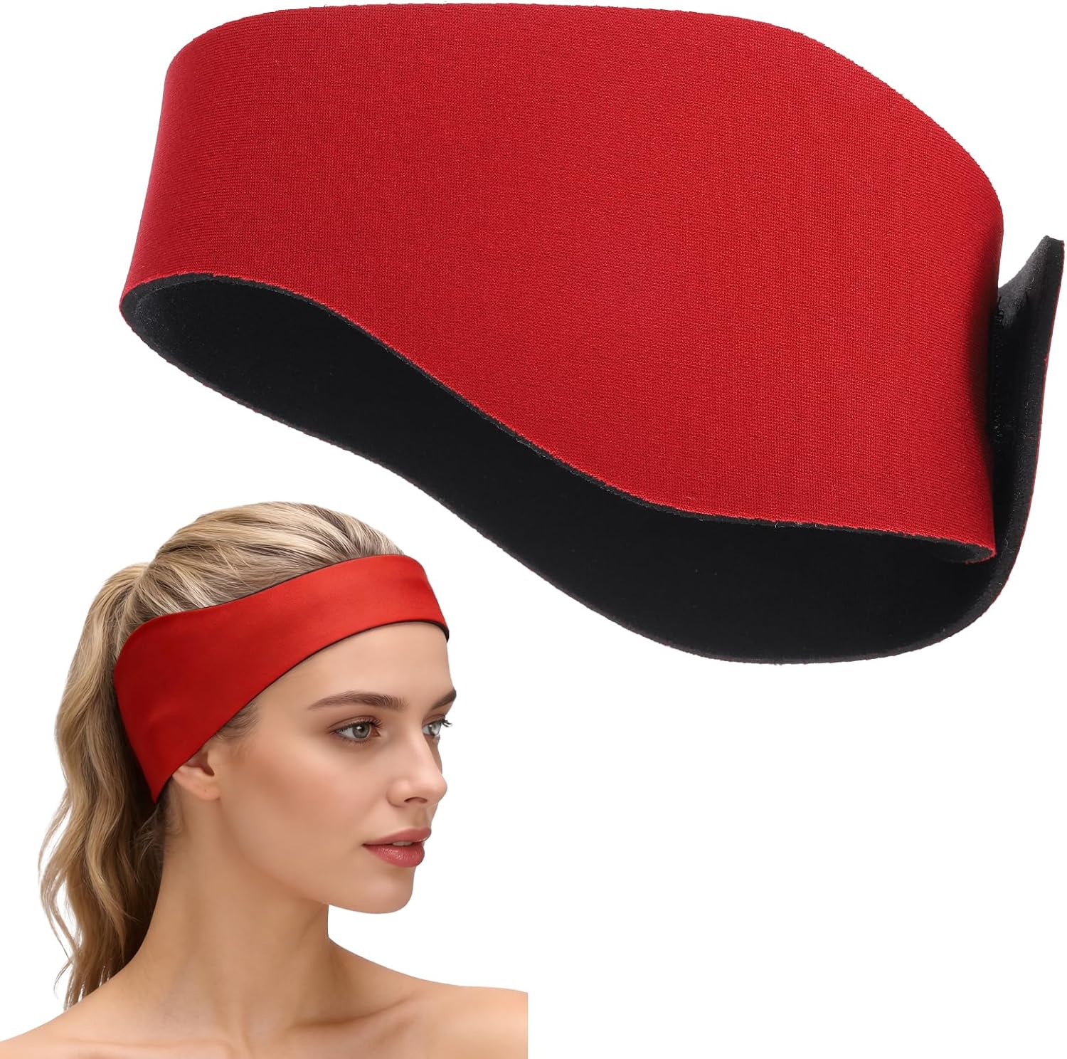 Swimming Headband Ear Band Swim Ear Protection,L-23in Green