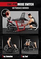 Vista 8 de Mikolo Leg Extension and Curl Machine, Adjustable Leg Curl Machine, Seated Leg Extension and Lying Curl Machine for Home Gym, Leg Workout Equipment
