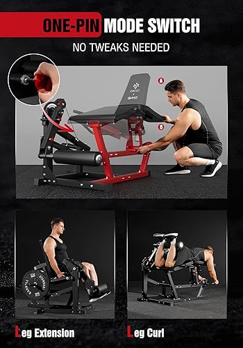 Miniatura 7 de Mikolo Máquina de extensión y rizo de piernas, máquina ajustable para rizar piernas, extensión de piernas sentadas y máquina de rizos acostados para