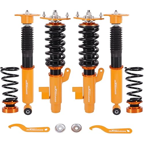 maXpeedingrods Coilovers for Mazda 3 BK 2004-2009, for Mazda 3 BL 2009-2013, Height Adjustable Coilovers Suspension Kit, Preset Damping Lowering Kit Gold