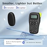 SUPVAN E10 Bluetooth Label Maker Machine with 3 Tapes, Continuous Waterproof Label, Versatile App with 30+ Fonts and 660+ Icons, Inkless Labeler for Home, Kitchen, School, Office Organization, Black